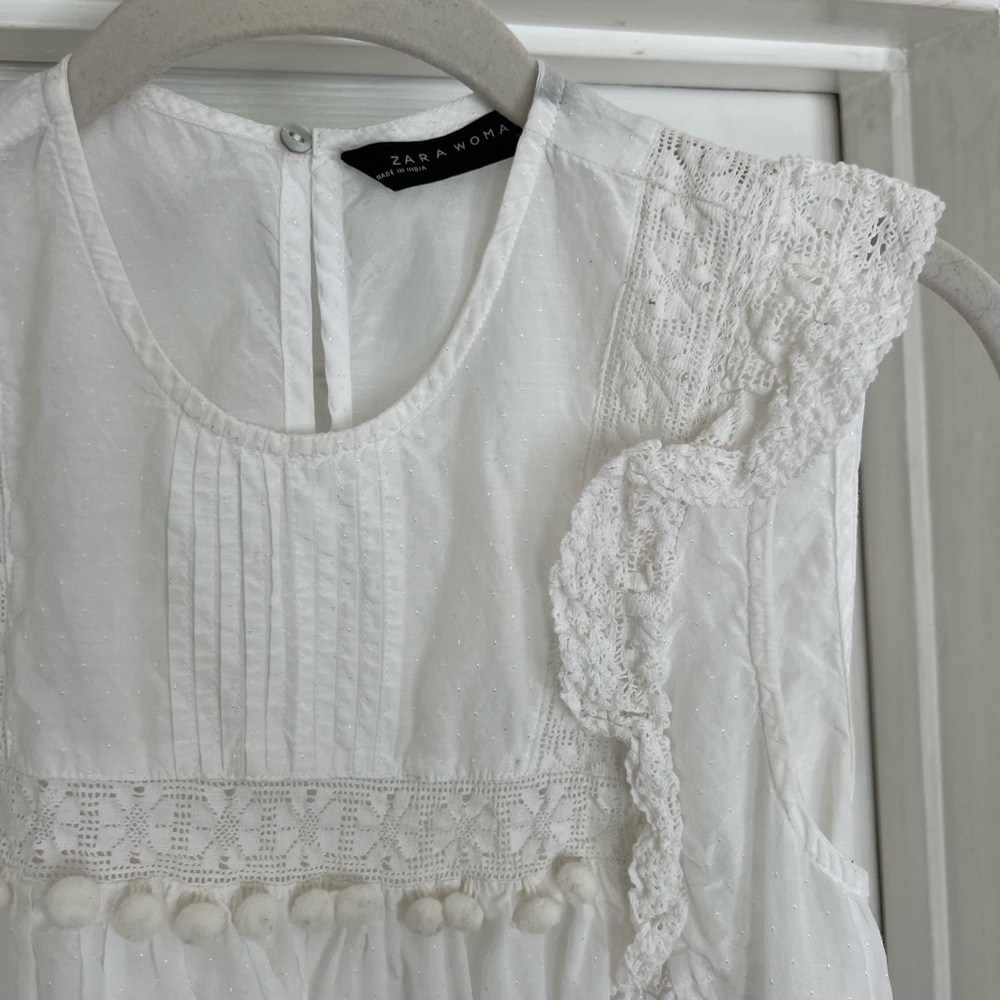 Zara Off-White Textured Top